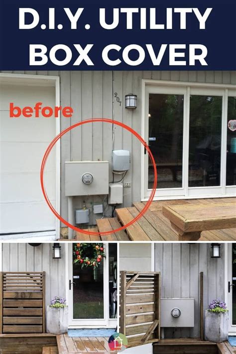 3 sided box to cover electrical utilities on home|hide utility boxes in yard.